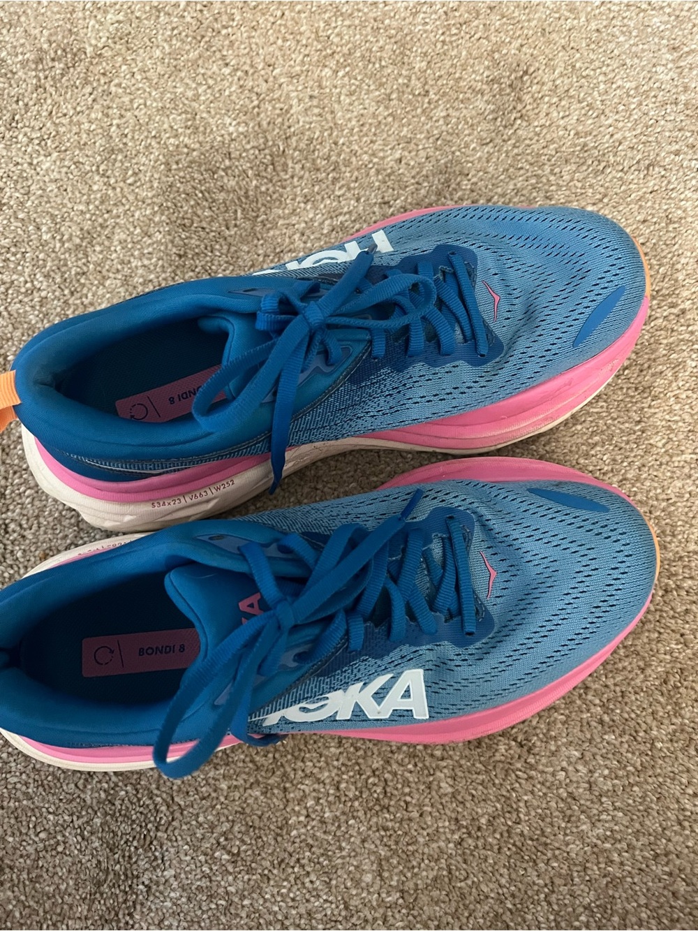 Hoka Women's Teal and Pink Road Running Shoes
